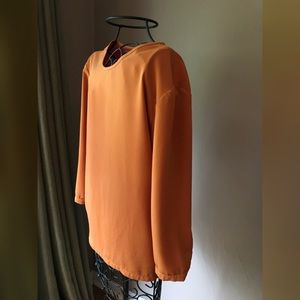 Orange Long Sleeve Blouse